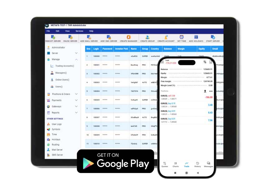 Mobile trading with forex Trade Master 9 for Android